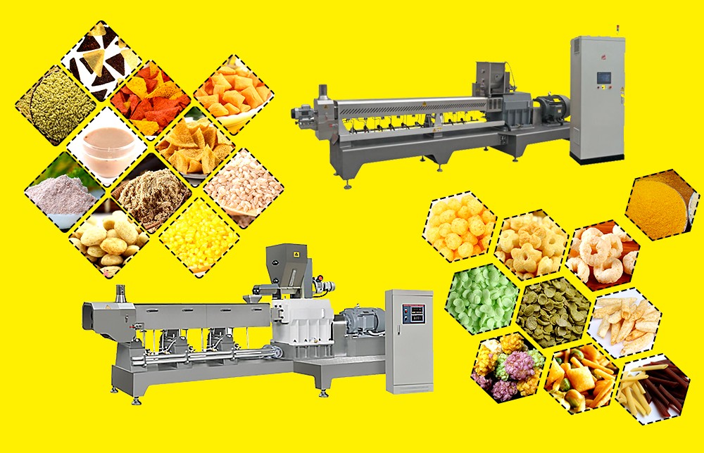 twin screw food extrusion machine for snack food