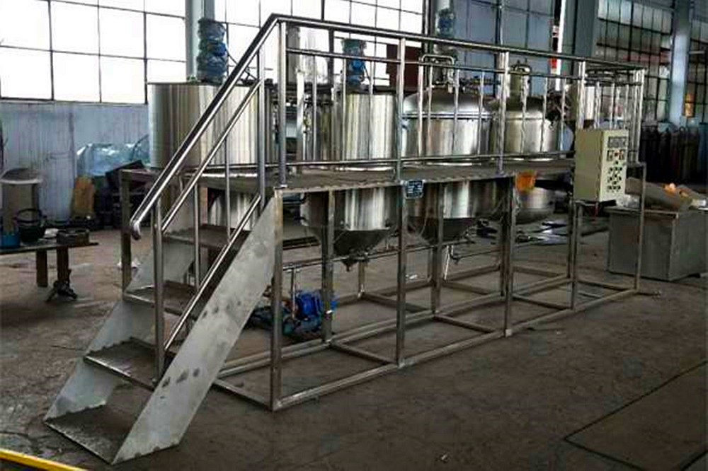Edible oil refining process systems working process