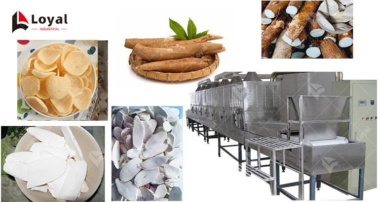 Cassava Chips Tunnel Microwave Drying Machine