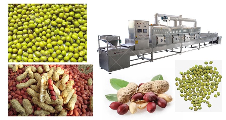 Conveyor Belt Mung Bean Red Beans Peanut Microwave Drying Machine