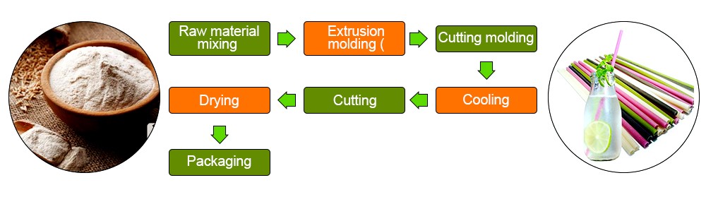 Rice drinking straw flow chart 