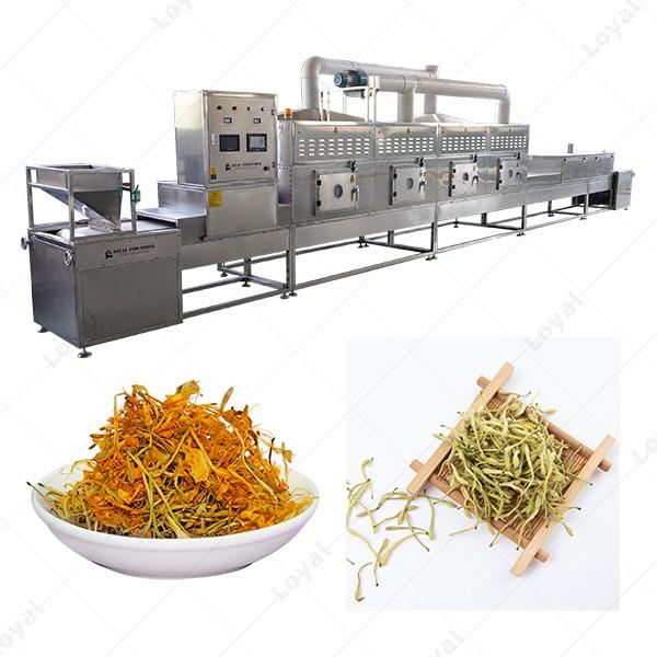 Continuous Tunnel Honeysuckle Flower Drying Dehydrator Machine Tunnel Microwave Baking And Sterilizing Equipment #6 image