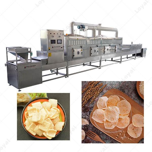 PLC control Industrial Tunnel Continuous microwave puffed prawn cracker Microwave machine #2 image